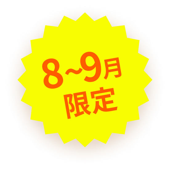 8〜9月限定